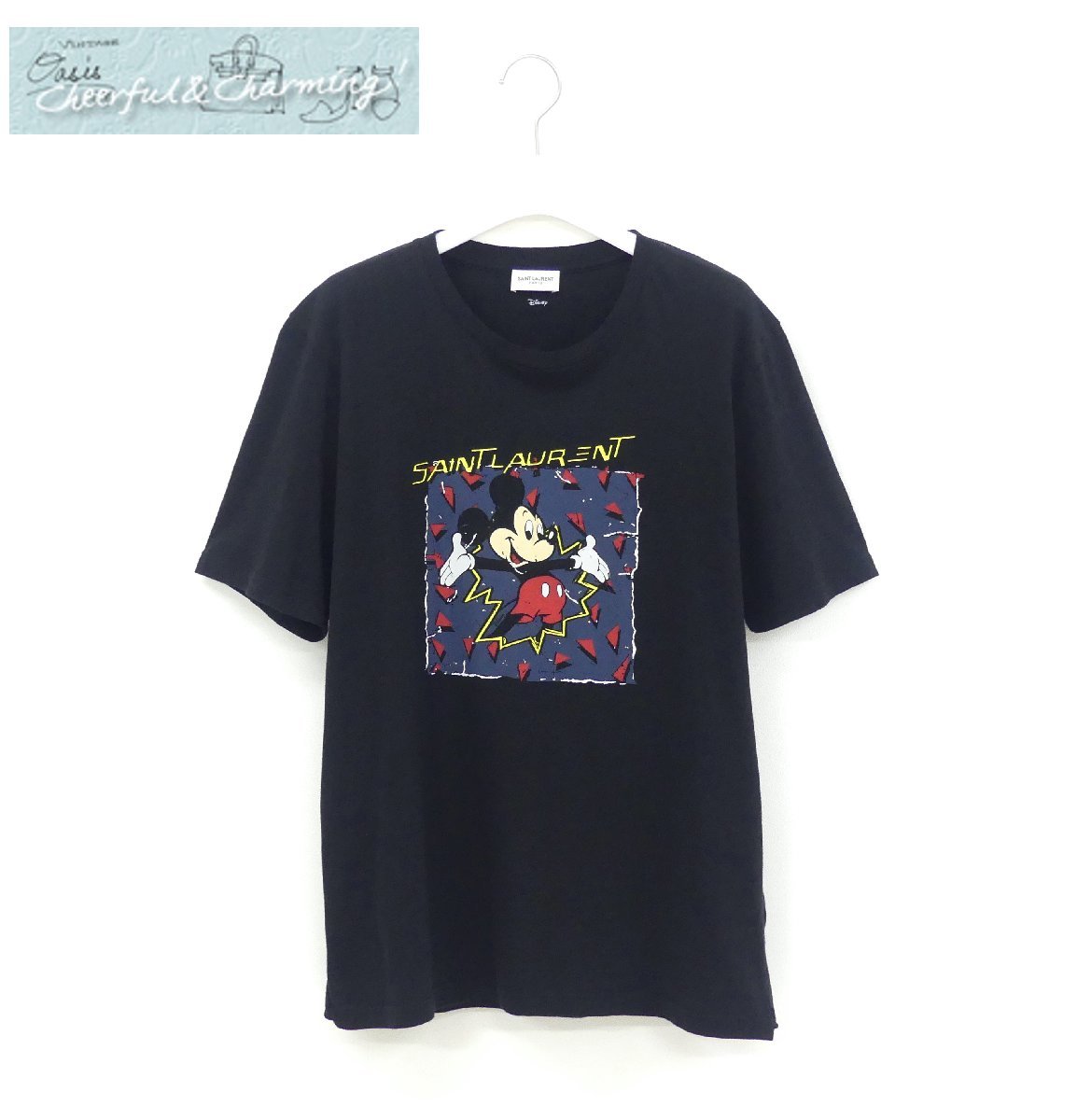 SAINT LAURENT × DISNEY Tシャツ XS ブラック コットン ミッキー 20SS