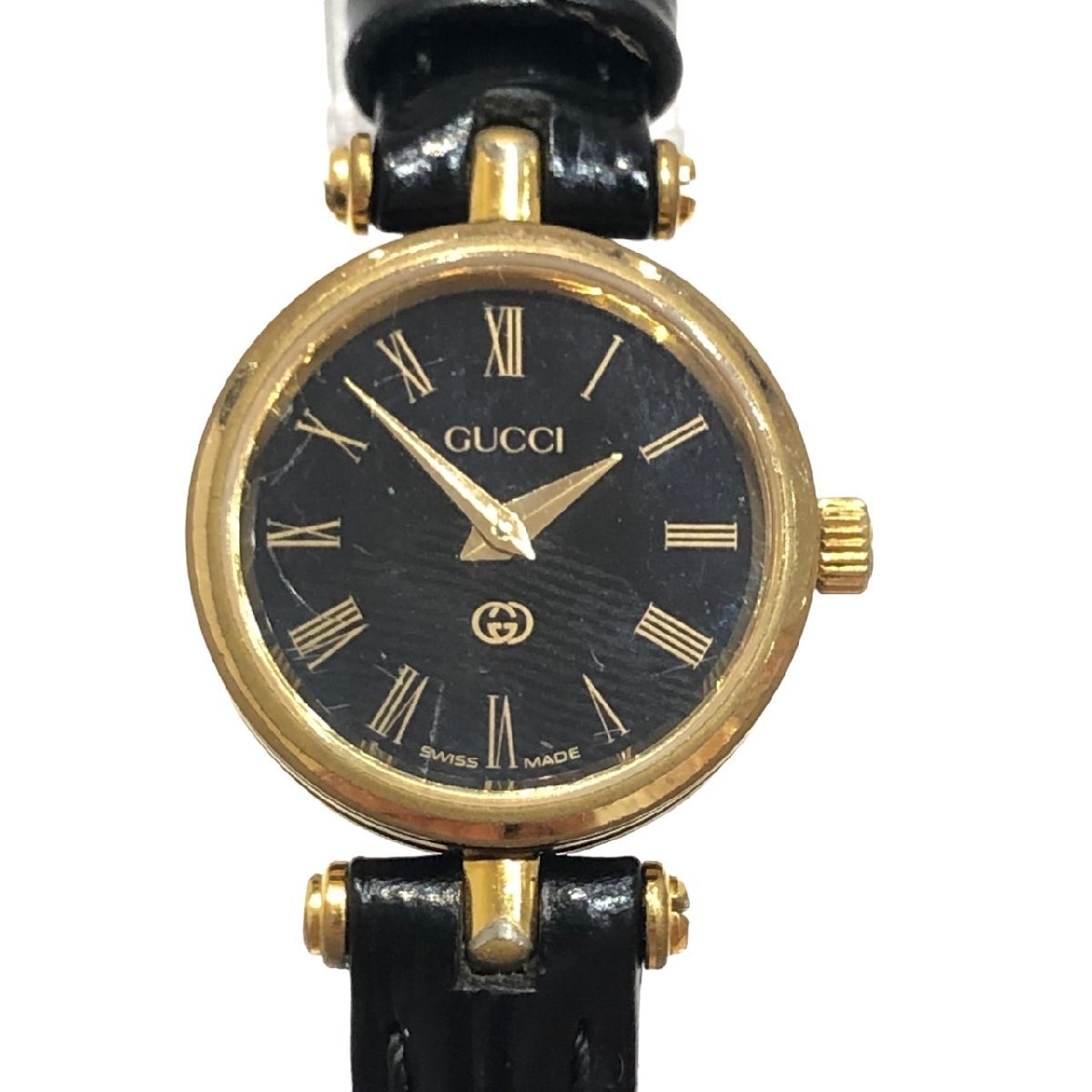 GUCCI グッチ シェリーライン クォーツ ブラック系×ゴールド系 腕時計