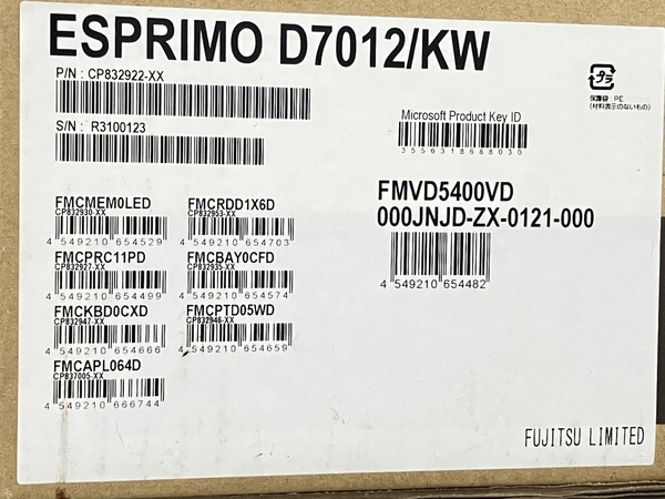 富士通 ESPRIMO D7012/KW FMVD5400VD Win10 8GB 256GB i3-12100 12世代 K7899118 ...