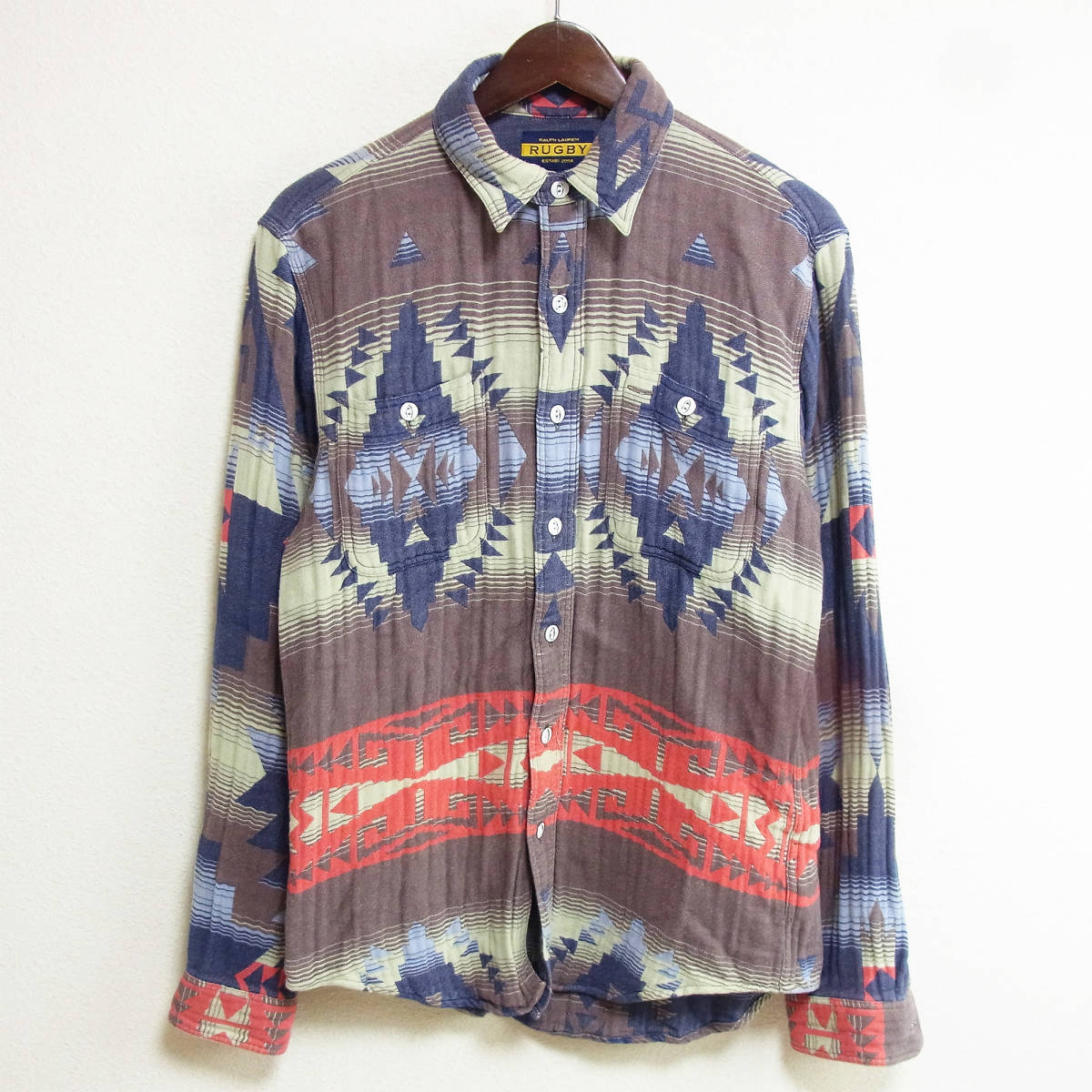 レア RUGBY Ralph Lauren ラルフローレン ネイティブシャツ 長袖シャツ S