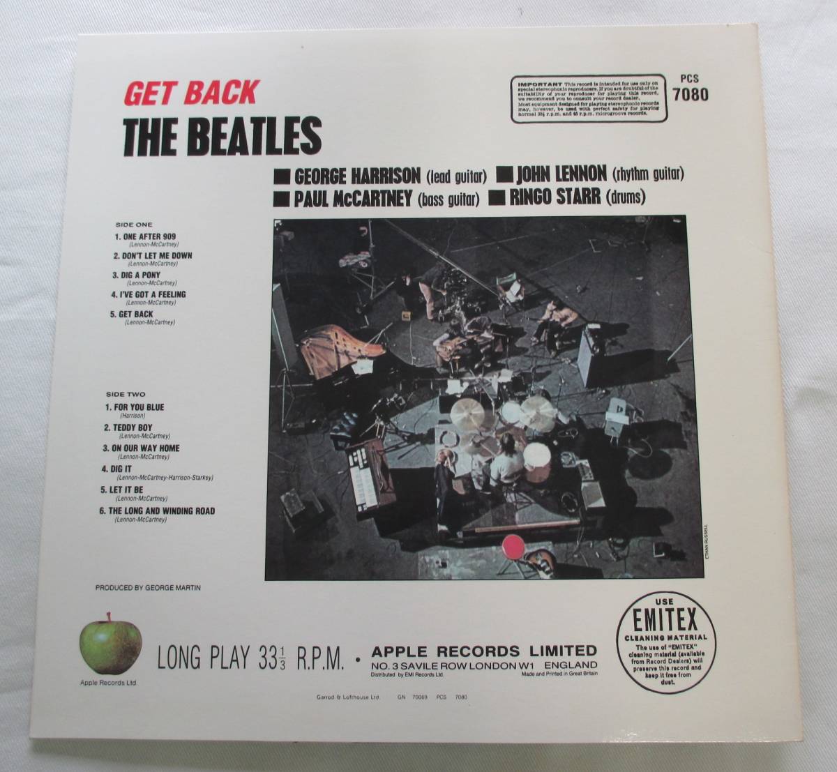 xyu☆LP-G8☆Beatles Get Back Apple Records Black Bird PCS 7080