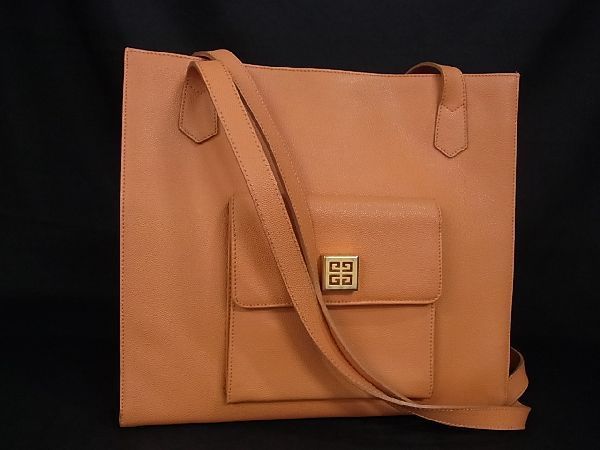 1円 GIVENCHY ジバンシィ レザー ハンドバッグ ワンハンドル 