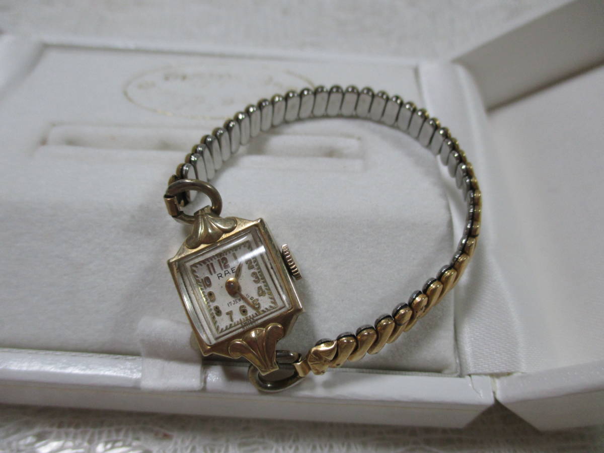 RAE【14K】手巻き　17JEWELS 　スイス製　レディース腕時計 【動作確認済み】