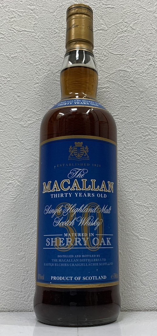 マッカラン30年macallanシェリーオーク ブルーラベル 空き瓶 空き箱