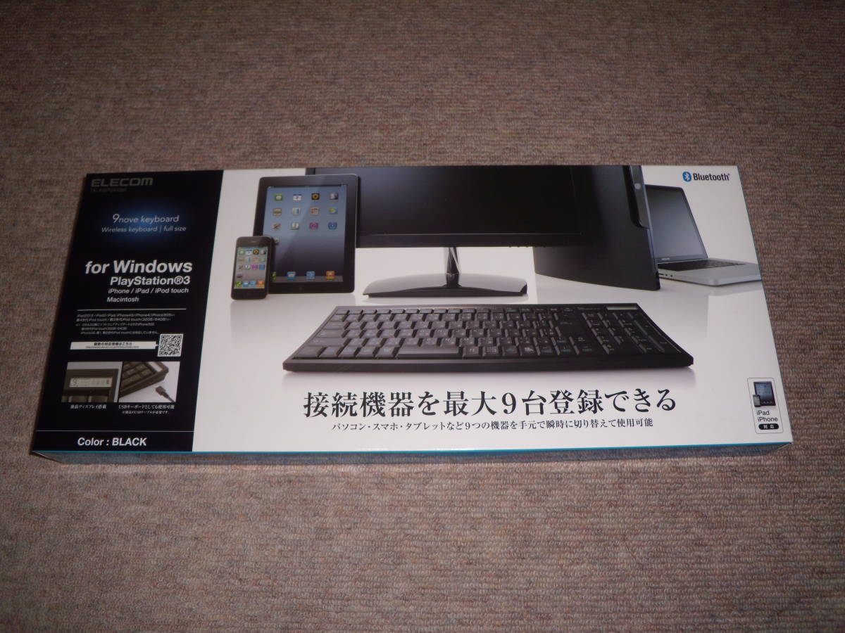 ELECOM 9nove Bluetoothフルキーボード TK-FBP044BK （ブラック）