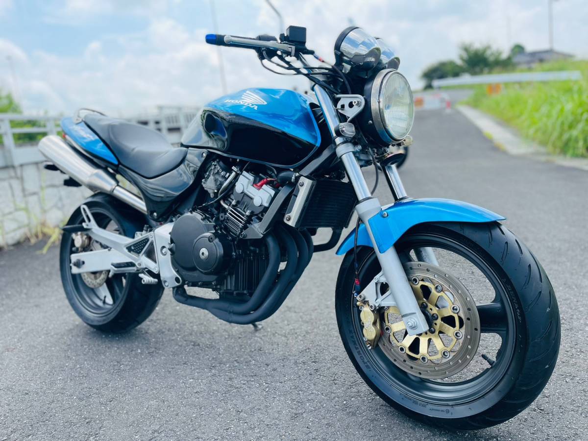 ホンダ ホーネット250 MC31 青／黒 タイヤF/R新品！ 簡易整備・オイル 