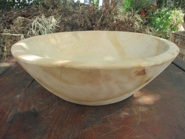 8.天然木 蕎麦こね鉢 外径約46cm　大鉢 古民具 古道具 手打ちうどん 木製 民芸 骨董 アンティーク　インテリア　白馬