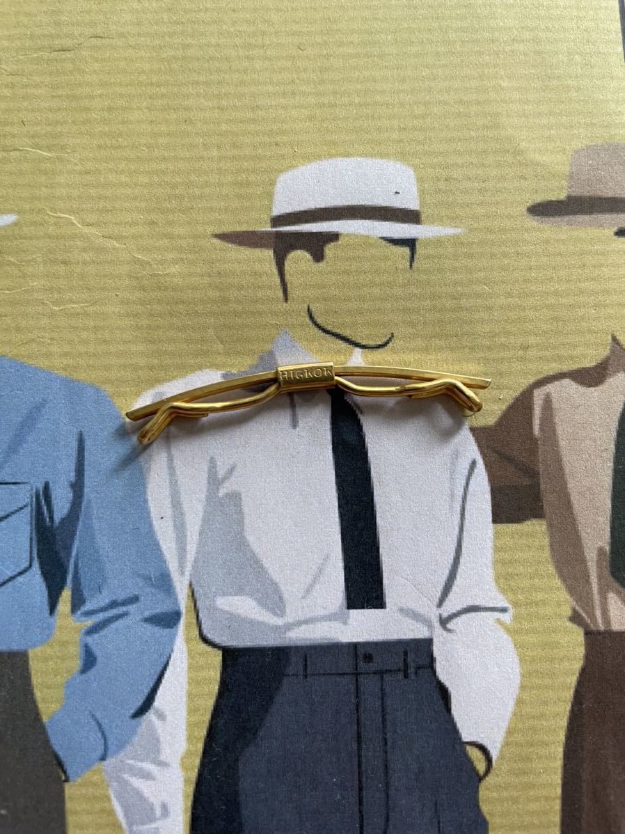 10 シャツカラーバービンテージ40s50s60sアンティークロカビリーネクタイピンタイバー スーツ紳士 イニシャル ピン カラーバー HICKOK