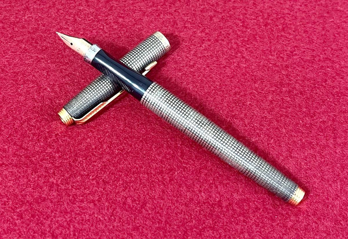 ☆4) PARKER パーカー 万年筆 STERLING スターリングシルバー ペン先 14K USA製 ゴールドカラー★