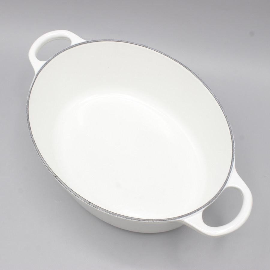 ル・クルーゼ ココット・オーバル 25cm ホワイト 2502-25-01 ホーロー