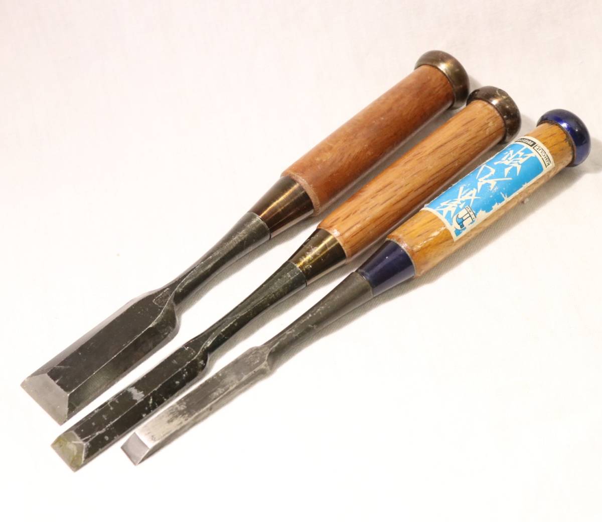 9mm 15mm 24mm 鑿 3本まとめ 在銘 豊明 東九郎 ノミ 大工道具 ノミ