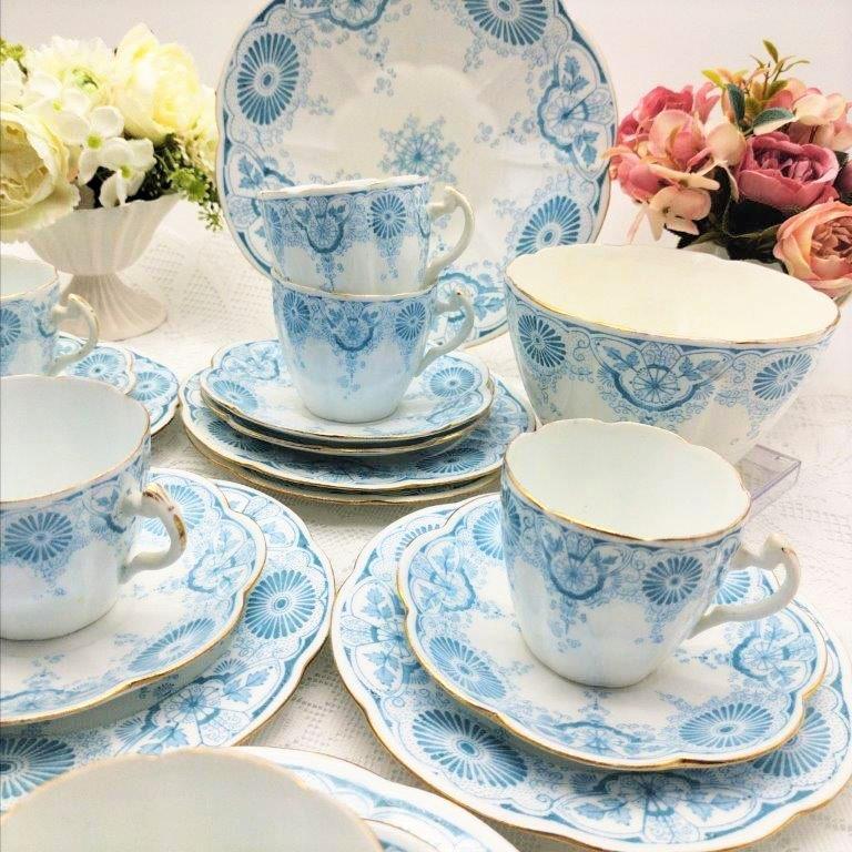 シェリー ワイルマン | アンティーク食器の専門店 FEELPORT Antique トリオ ヴィクトリア時代のアンティーク「ワイルマン」のティーセット 0 フラワー カップ＆ソーサー カップ&amp;ソーサー（キッチン用品 Wileman カップ ティーカップの中古品 shelley