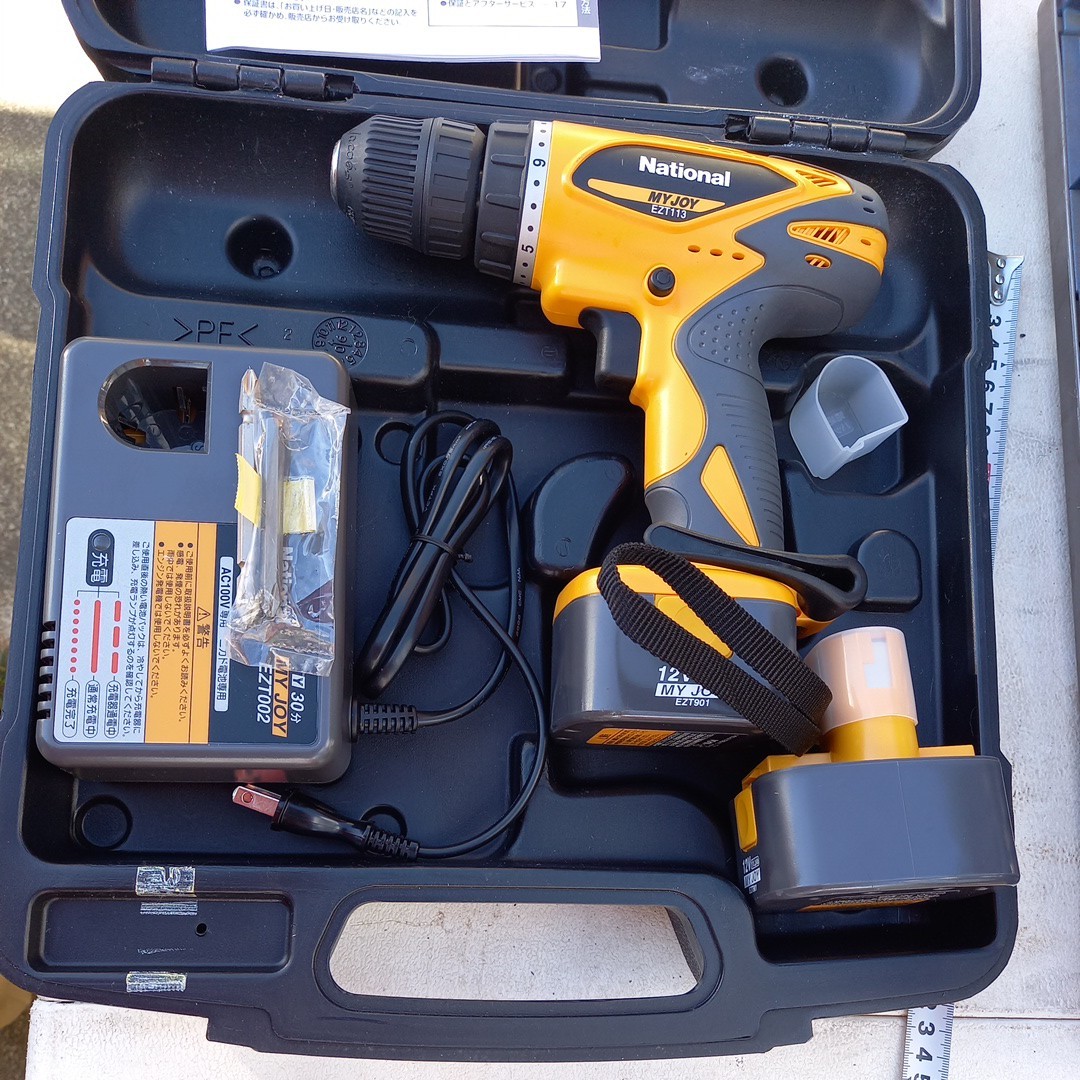ナショナル　充電式 ドリルドライバー　national　ezt113 ezt002 ezt901 充電器　ケース　バッテリー　説明書　稼働品　ゆうパック80