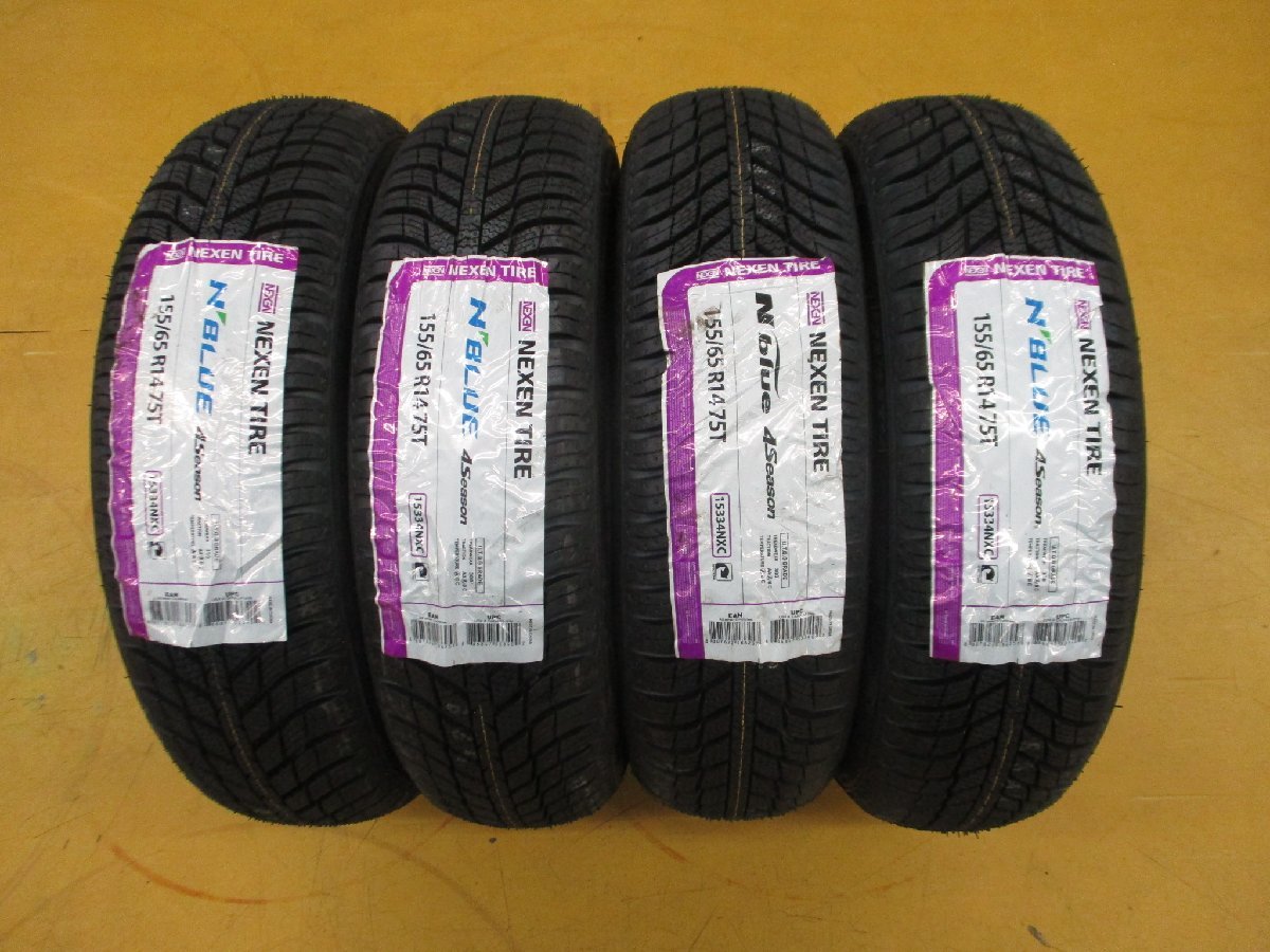 ★送料無料 A1s★　新品/ラベル付き　オールシーズン　 ネクセン　155/65R14　75T　NBlue4season ４本　※2022年製　タント ムーヴ ワゴンR
