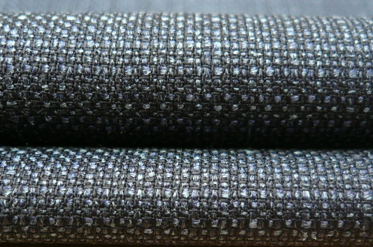 a943・シルク混・紺色3m・霜降・粗目織・光沢有・イタリアLOLO製・スーツ・スカート・ワンピース