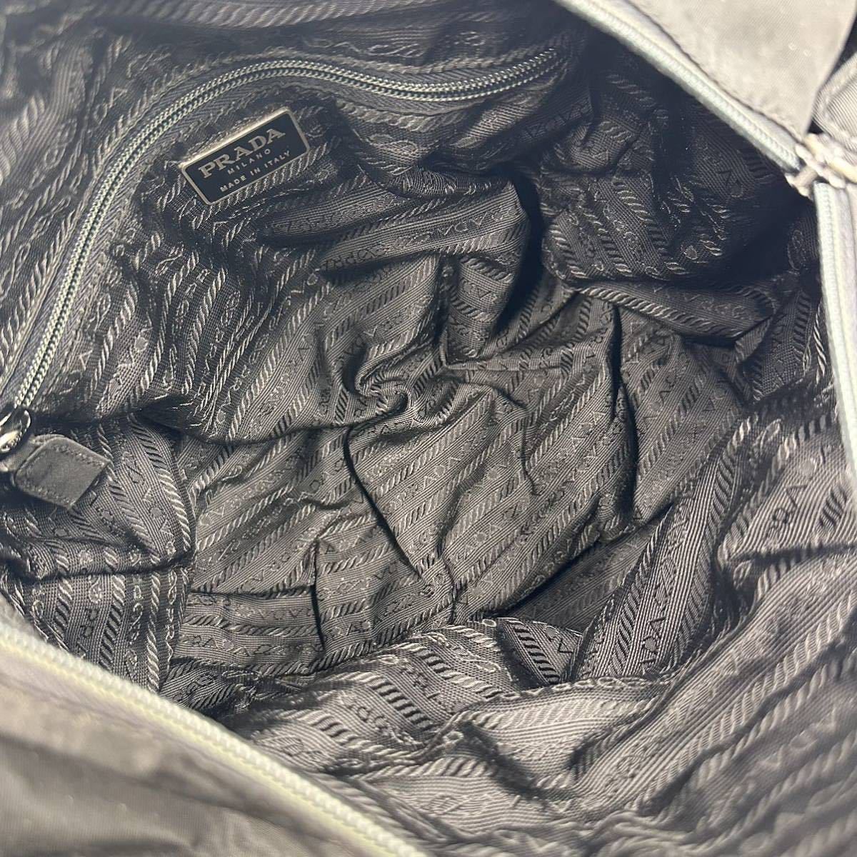 119【美品】PRADA プラダ トートバッグ ハンド 肩掛け ポコノ 三角ロゴ