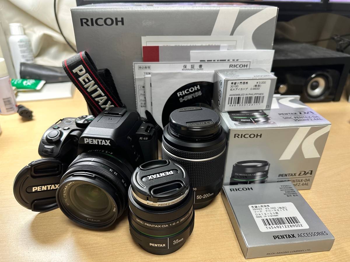 美品】PENTAX ペンタックス K-S2 ダブルズームキット ブラック smc 