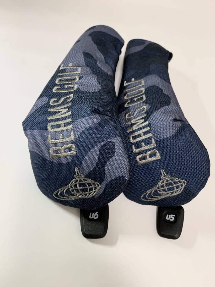 □■ BEAMS GOLF ビームスゴルフ UT用ヘッドカバー 2点セット ネイビーカモ（美品）■□