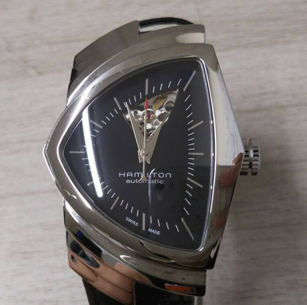 ジャンク 【精度不良/要OH】HAMILTON ハミルトン ベンチュラ S6N T1K 434 黒文字盤 自動巻 腕時計