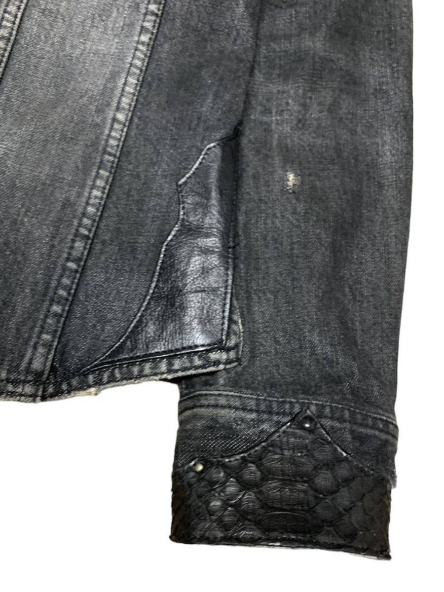 00s 5351 pour les hommes python damage denim jacket archive 