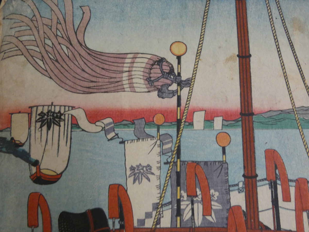 真作 絵画 油絵 風景画 山田康雄 タイトル「漁港」 縦約117cm 横