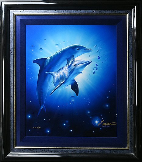 【 クリスチャン・リース・ラッセン 「コンテントメント」 ミクスドメディア 限定75/100 サイン入 額装・箱付 y090610 】シルクスクリーン