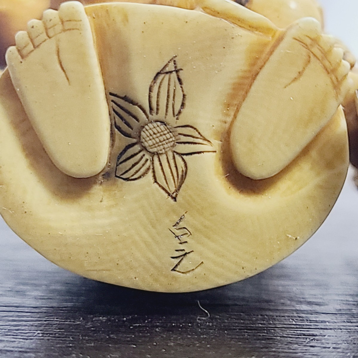 七福神 白之作 向之堂 置物 根付 ガラスケース付き 天然素材 骨董品