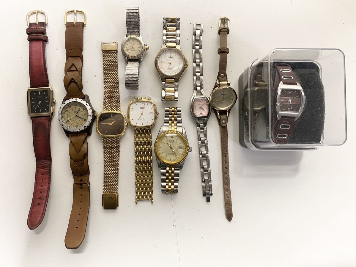 8K063 LONGINES/RADO/Waltham/CYMA/TISSOT/TIMEX/ELGIN 他 メンズ レディース クォーツ スイス製 他 腕時計 10点セット ジャンク