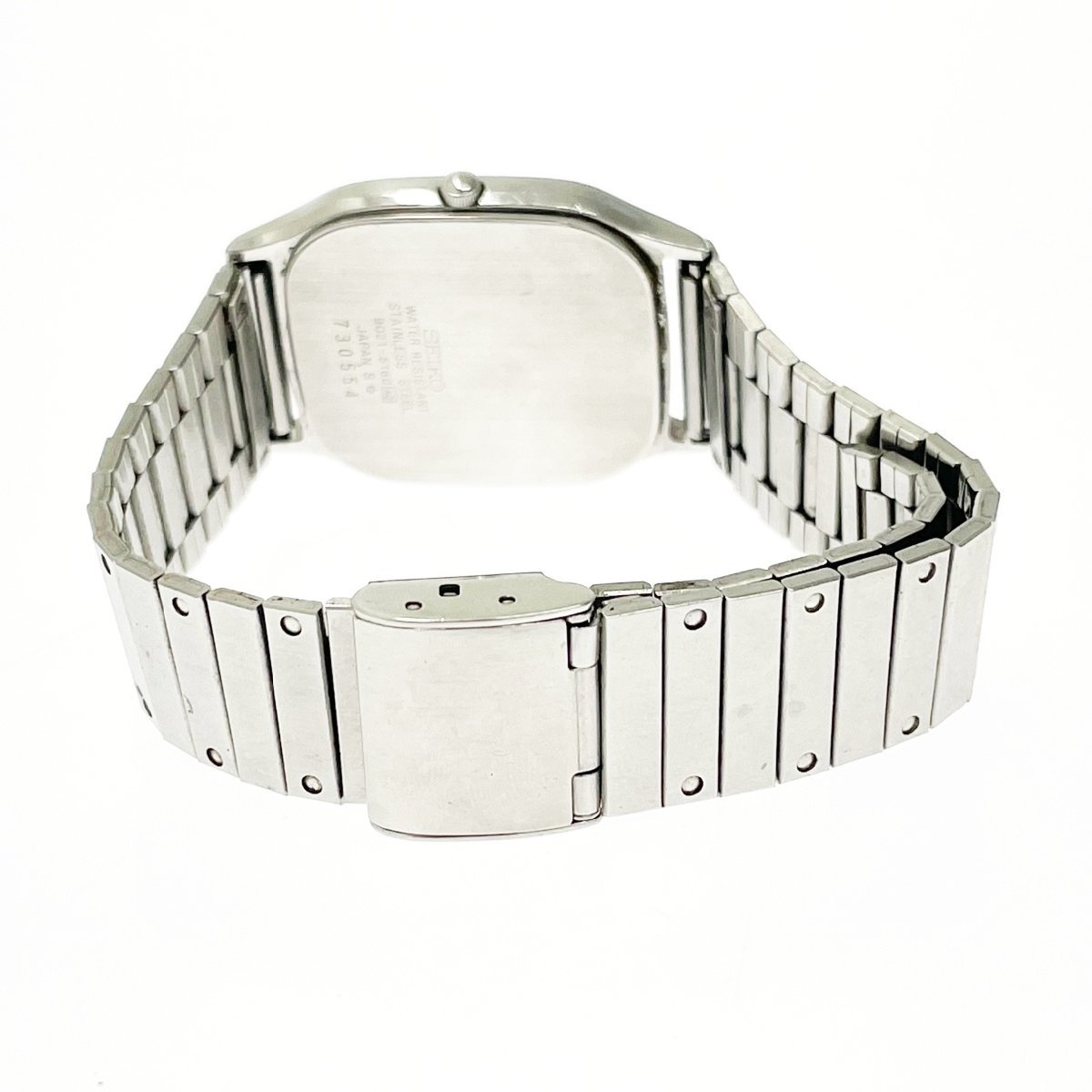 1円スタート】SEIKO セイコー 9021-5160 スクエア SS ホワイト文字盤 