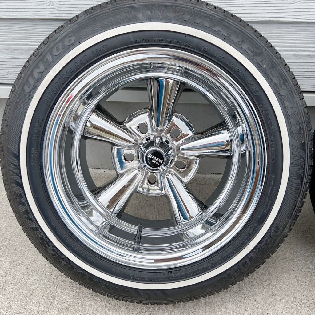 サプリウムホイール 14インチ 7JJ リボンタイヤ付き PCD120.65 5穴 