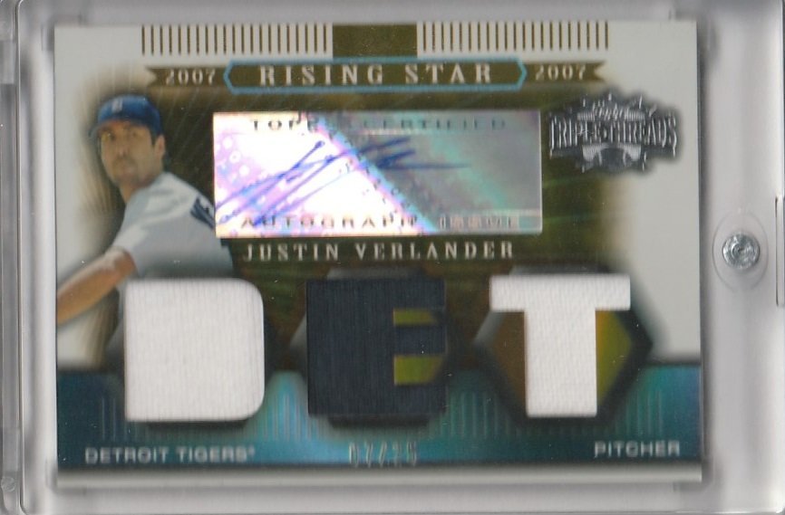 Triple 0 Threads Justin Topps Morneau Relics Emerald Verlander 
