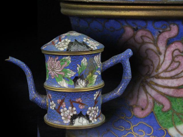 送料無料，格安 時代品／中国古玩 唐物 粉彩花紋 銅製七宝 急須 水注 茶注 茶道具(その他)｜売買されたオークション情報、yahooの商品情報をアーカイブ公開 - オークファン その他