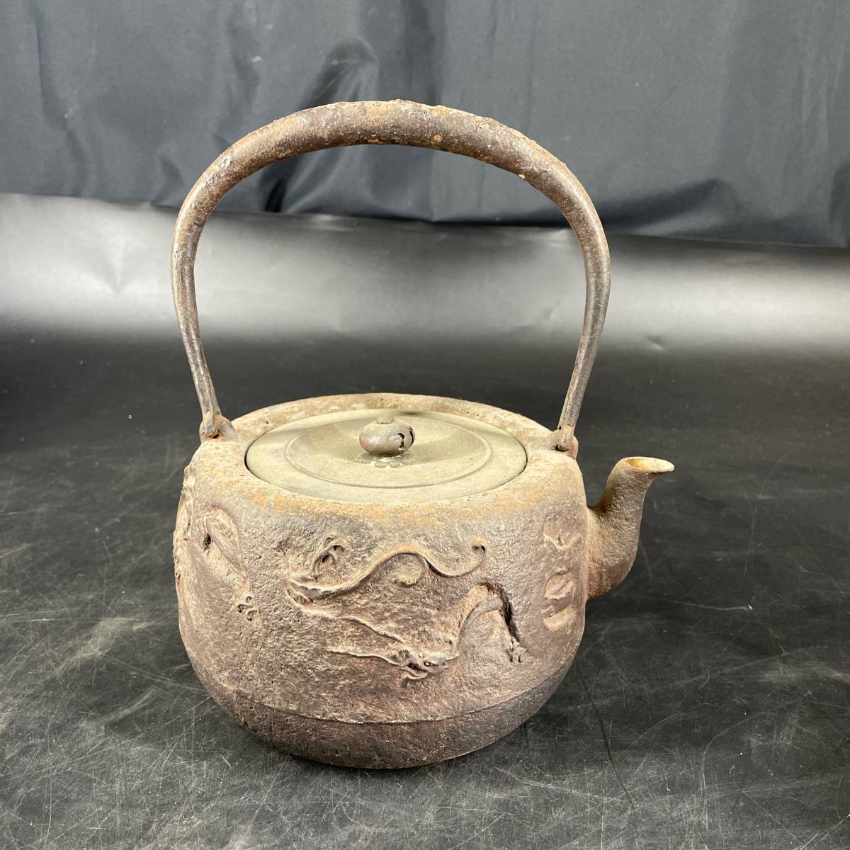 ナ61/鉄瓶 骨董品 置物 レトロ 当時物 時代物 インテリアオブジェ 飾り 