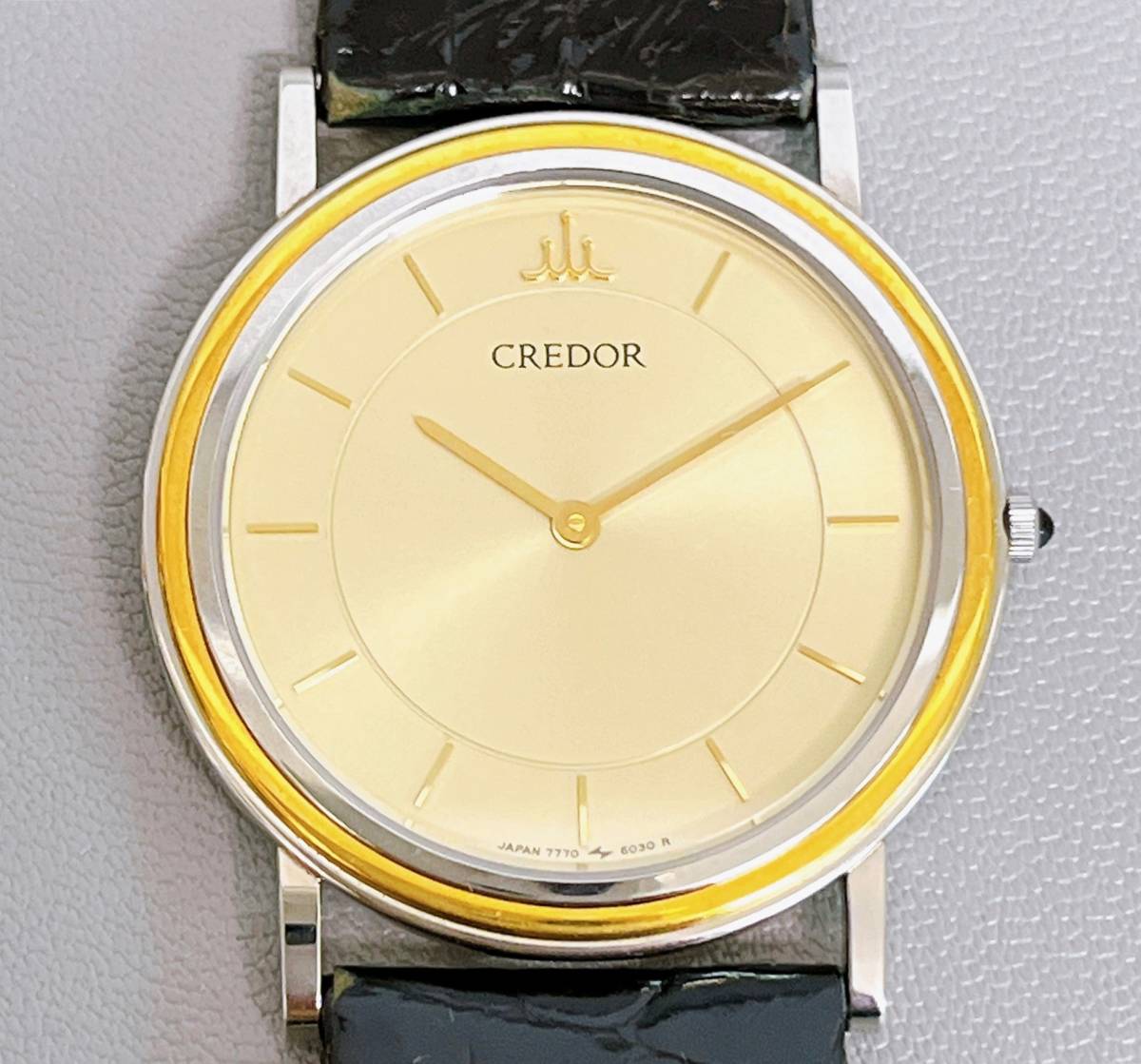 セイコー クレドール ペアウォッチ クォーツ SS×18KT ゴールド文字盤 