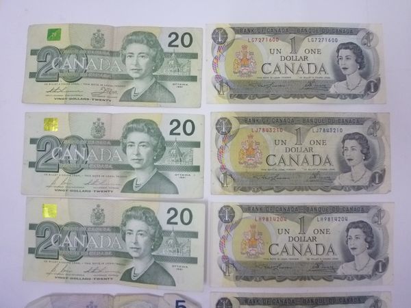海外旧紙幣 CAD旧紙幣 カナダ旧紙幣 計84カナダドル分 旧紙幣10枚 外国