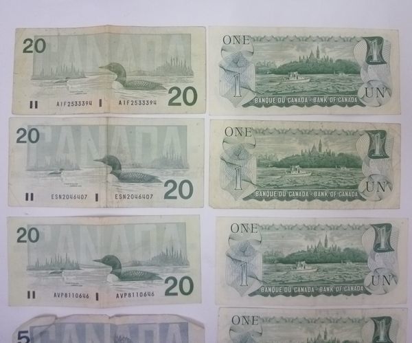 海外旧紙幣 CAD旧紙幣 カナダ旧紙幣 計84カナダドル分 旧紙幣10枚 外国