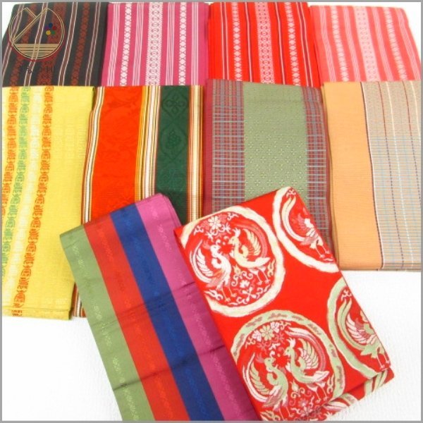 袋帯 美品 秀品 華文 花唐草 箔 茶緑色 六通 正絹 【中古】 【公式通販】