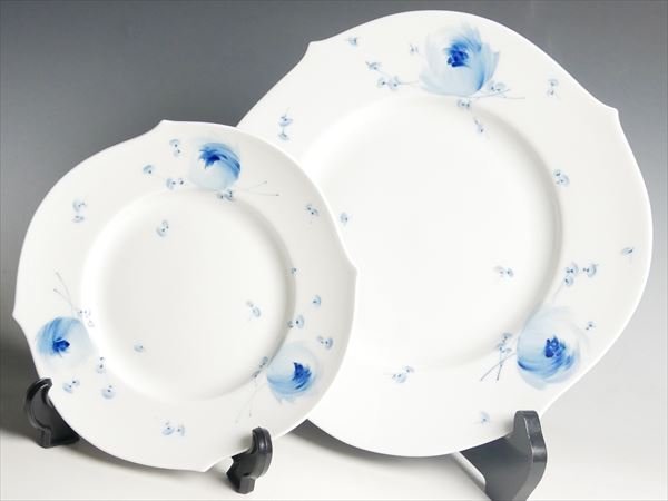 マイセン 青い花 プレート 2枚 19センチ 食器 2枚 Meissen マイセン