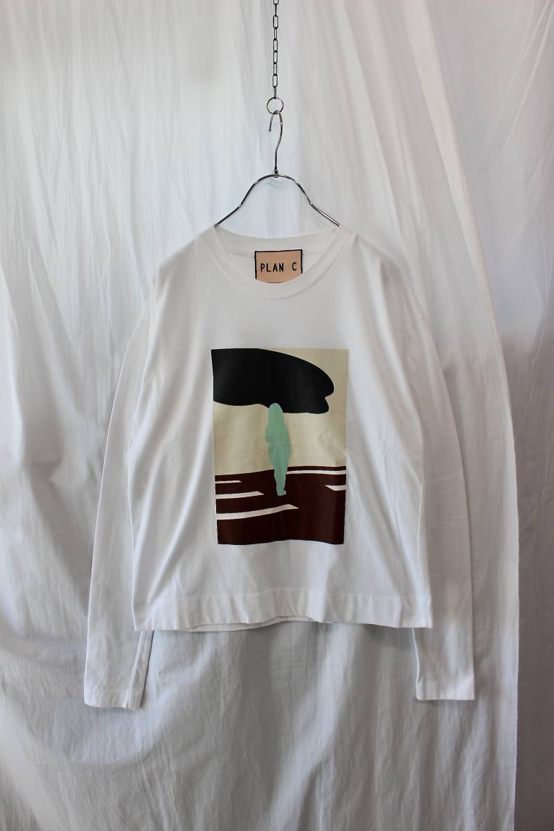 【美品】PLAN C プランシー イラストプリントロングTシャツ PLAN C/プランC/プリントTシャツ/カットソー/ロンT/サイズM C プラン