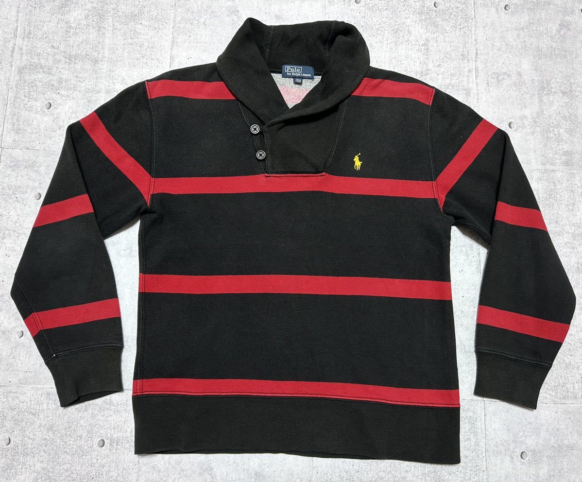 ポロ バイ ラルフローレン キッズ150 ショールカラー スウェット トレーナー　　ボーダー Polo by Ralph Lauren 子供服 玉8123
