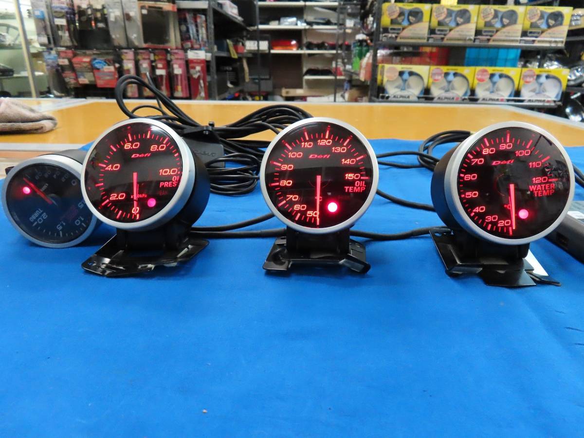 Defi デフィ アドバンスBF 4点セット 青/ブルー 油圧計/油温計/水温計