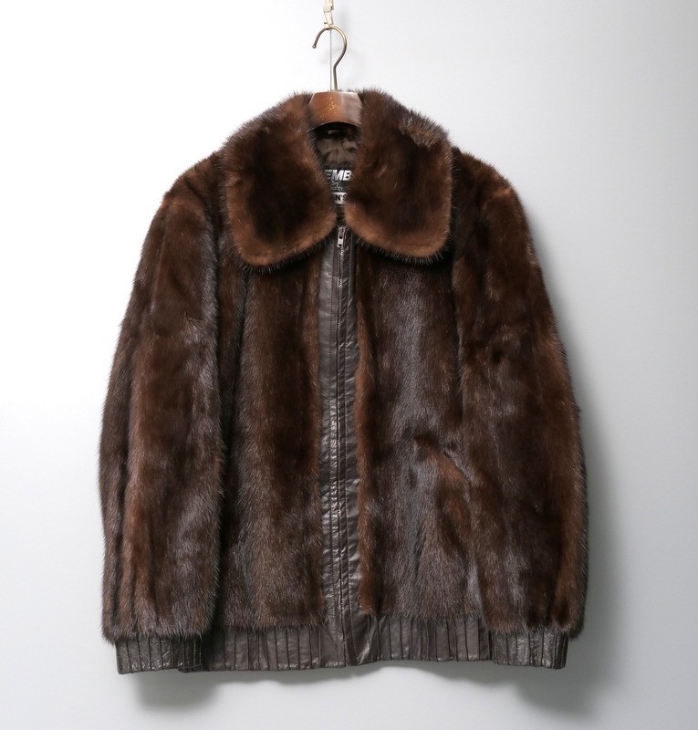 MF4787◇エンバ EMBA MEN'S マホガニーミンク MINK 高級本毛皮 ジップ