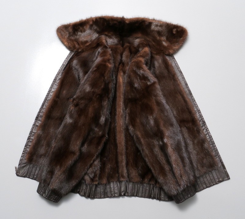 MF4787◇エンバ EMBA MEN'S マホガニーミンク MINK 高級本毛皮 ジップ