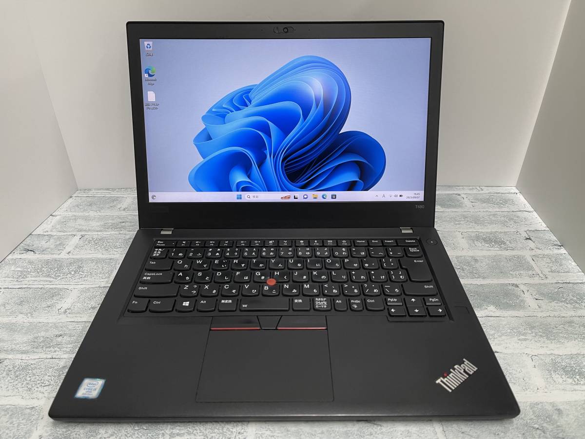Lenovo ThinkPad T480 ノートPC 指紋センサー［Intel Core i5-8350U／メモリ8GB／SSD256GB／Win11 Pro／14型ワイド／フルHD／内蔵LTE］■16