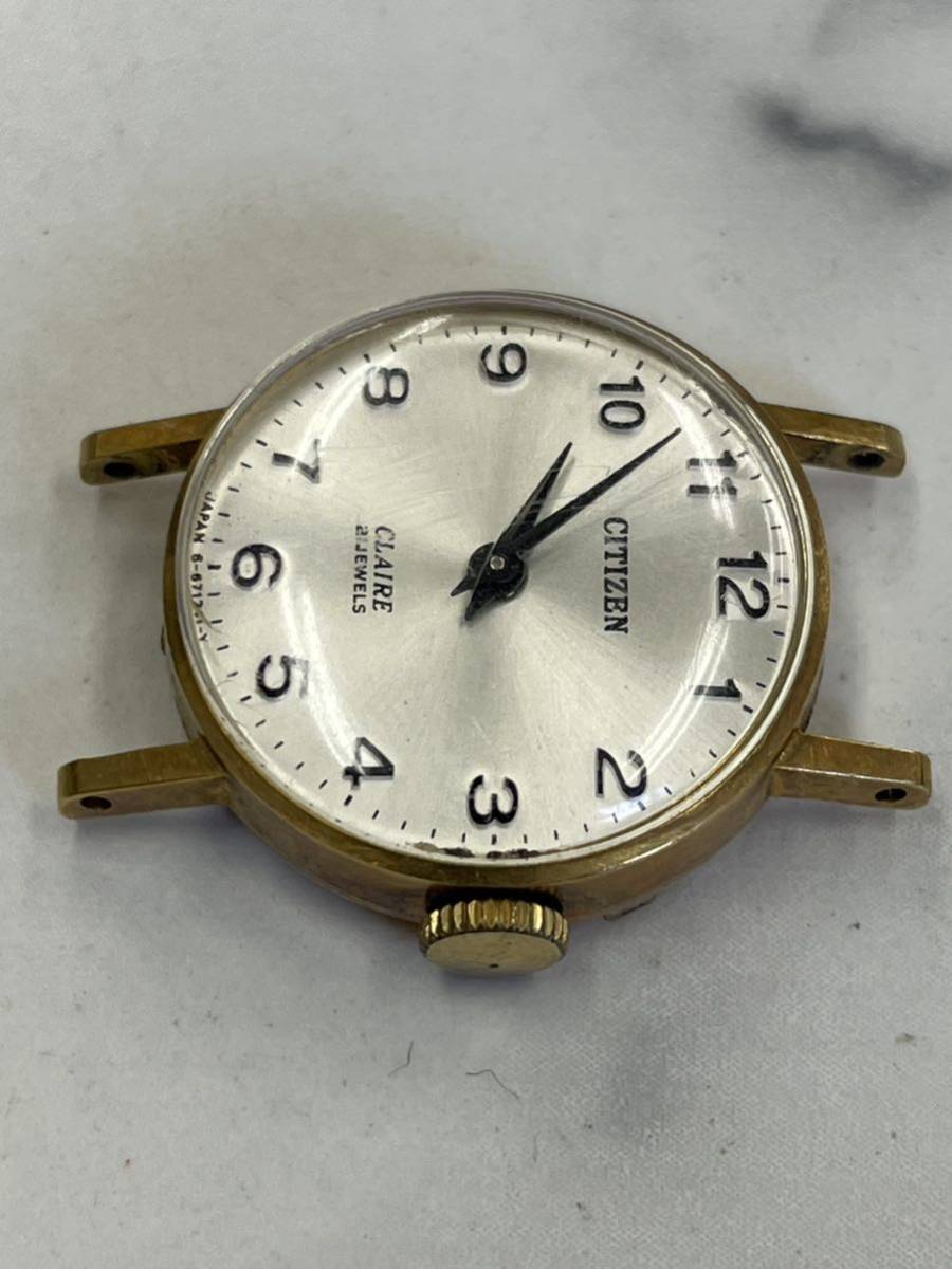 3.不動品・CITIZEN シチズン クレール CLAIRE 手巻き 金無垢 K18