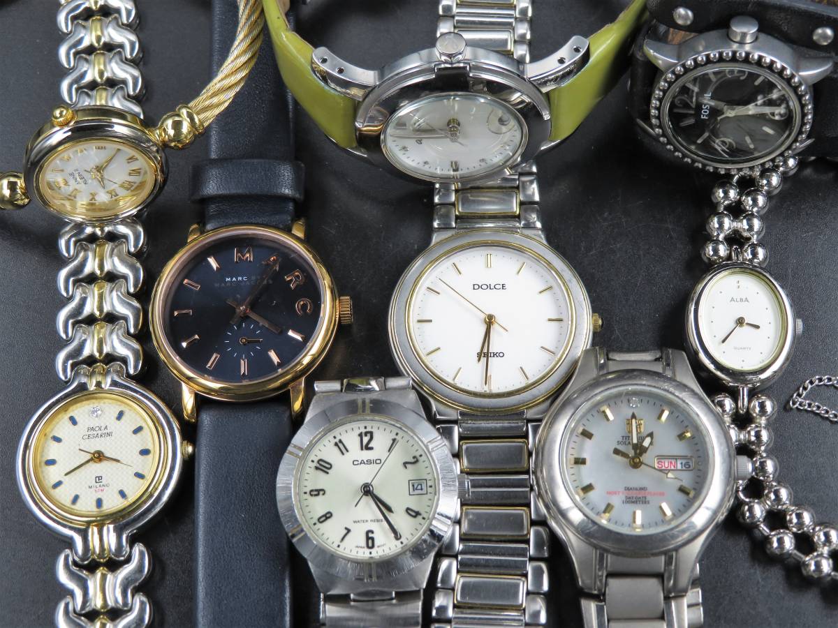 1円～! 山 ジャンク 稼働品含む セイコー エルジン カシオ マークジェイコブス等 まとめ売り 9点セット レディース 腕時計 TTKLG1516