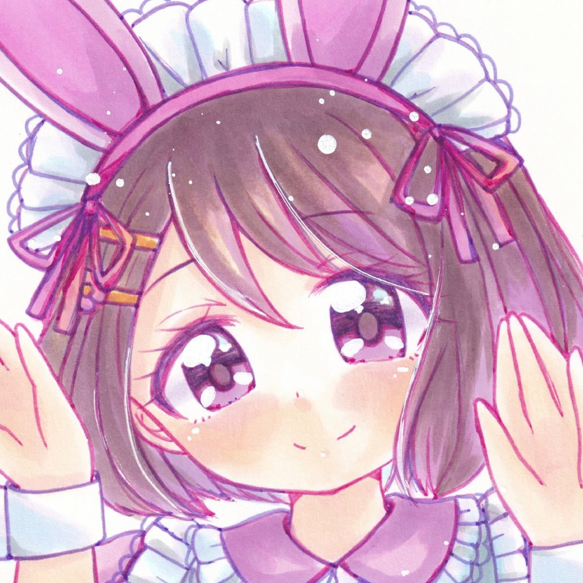 ◇手描きイラスト◇オリジナル◇女の子◇メイド◇B5サイズ
