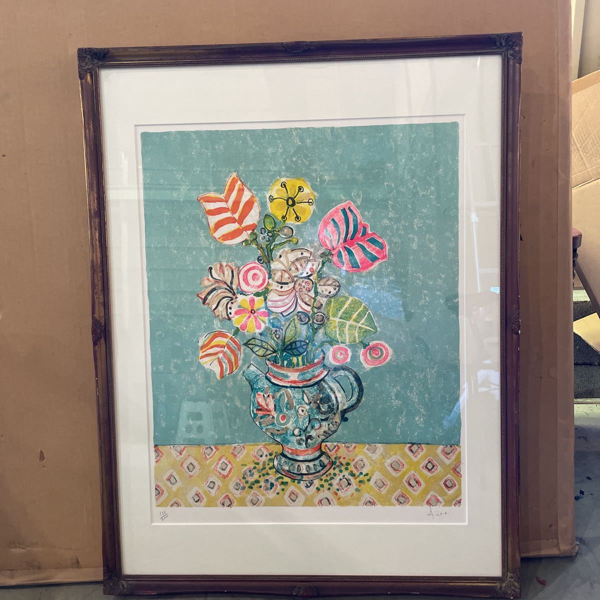 真作 坪内滄明 リトグラフ「初冬」画 46×34cm 愛知県出身 日本芸術院