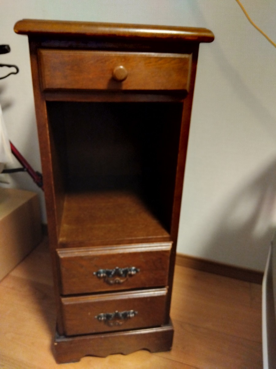昭和レトロ家具 越後民芸 木製電話台・サイドチェスト高さ約86cm