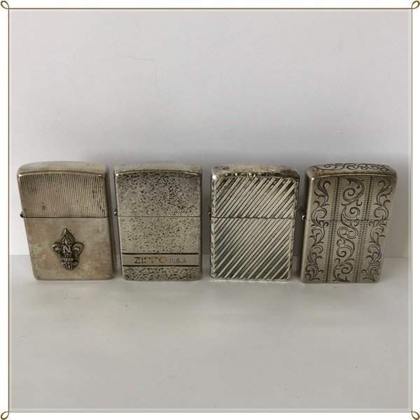 【驚きの破格値，品質保証】 未着火 着火未確認 Zippo ライター 4個 まとめて セット シルバー系 ジッポー(その他)｜売買されたオークション情報、yahooの商品情報をアーカイブ公開 - オークファン Zippo